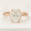 Side Three Stone Oval Cut Engagement Ring For Her