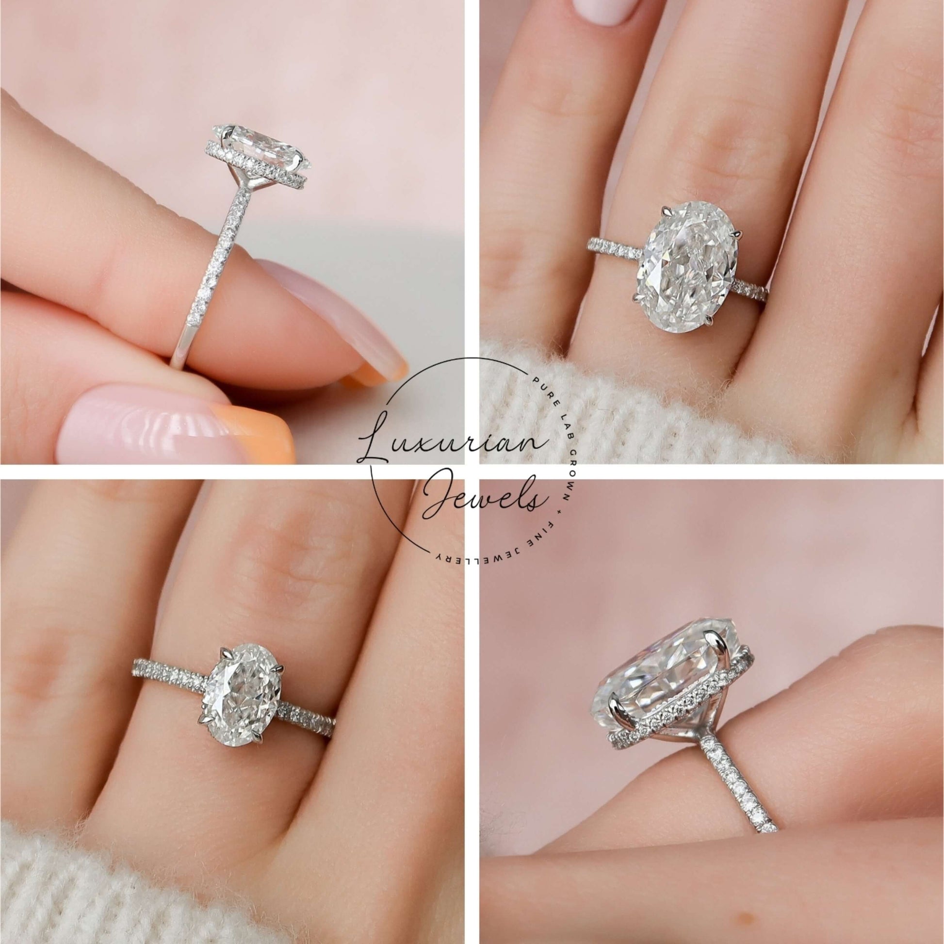 Oval Lab Grown Diamond Promise Ring