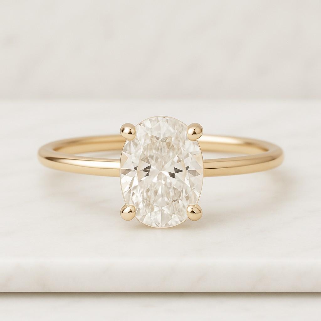 Oval Lab Grown Diamond Ring Oval Solitaire Diamond Engagement Ring