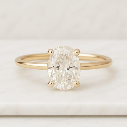 Oval Lab Grown Diamond Ring Oval Solitaire Diamond Engagement Ring