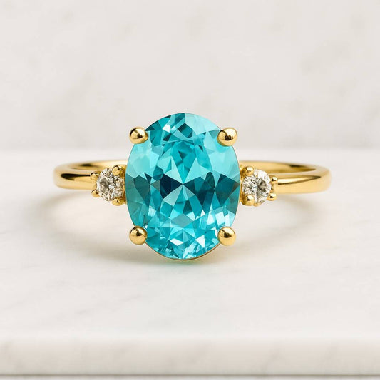 Oval Lab Grown Diamond Ring With Halo And Pave Eternity Engagement Ring For Her 3 CT Oval Lab Grown Diamond Ring IGI Certified 14K Yellow Gold Halo Setting