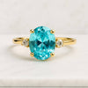 Oval Cut Blue Topaz Gemstone Engagement Ring