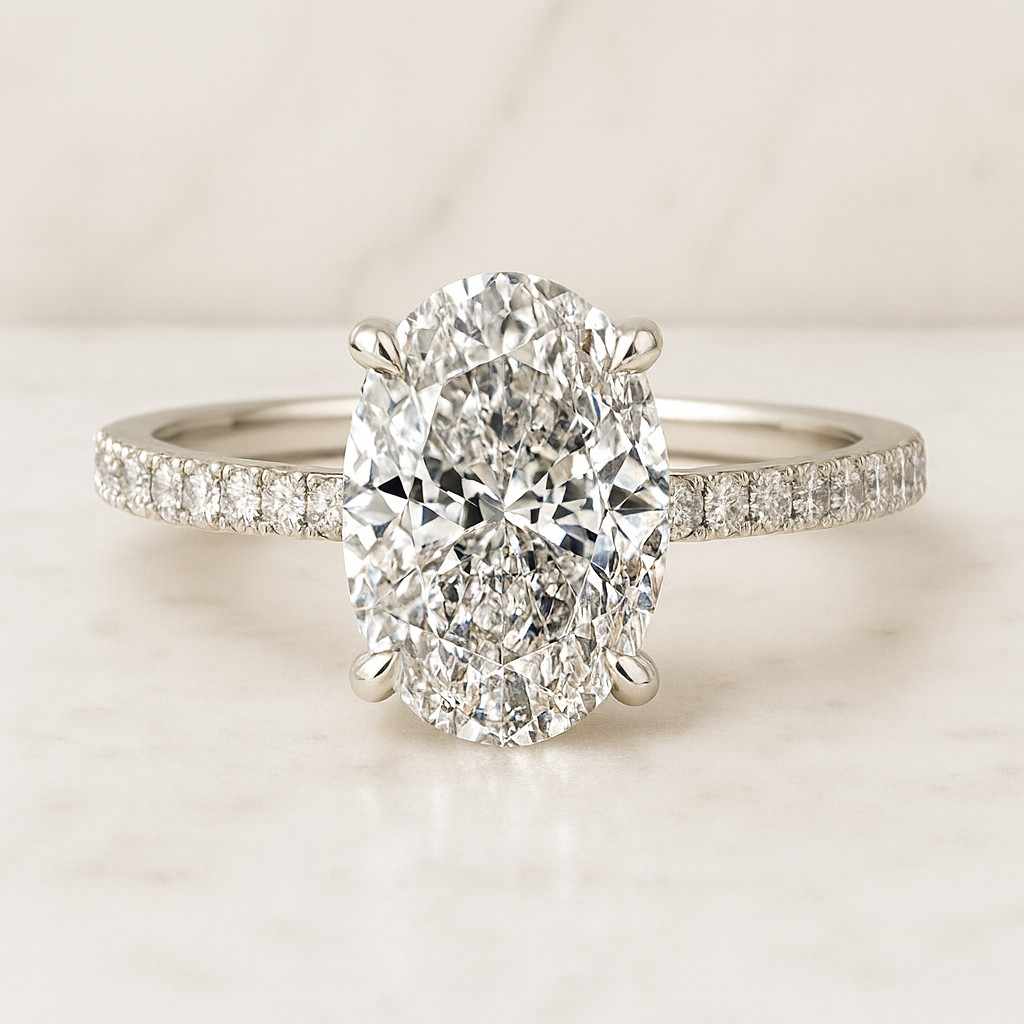 Oval Lab Grown Diamond Solitaire Promise Ring  Minimalist 14K Yellow Gold Dainty Engagement Ring