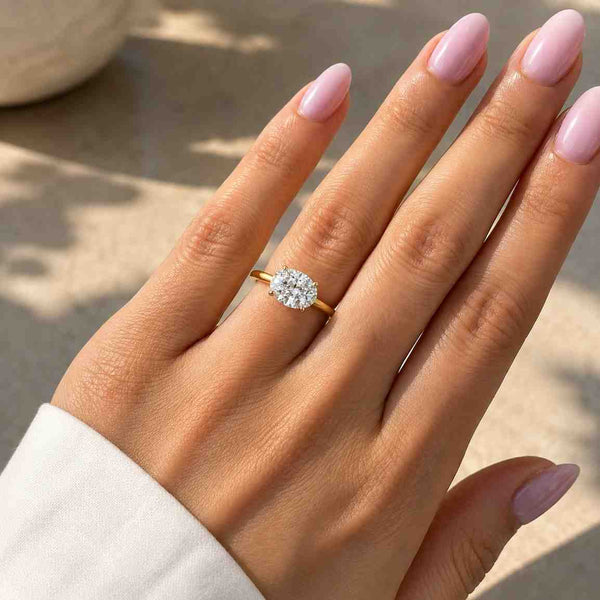 Oval Lab Grown Diamond Solitaire Ring | VS1 D-E Color Oval Engagement Ring | Minimalist 14K 18K Gold Ring | 1ct 2ct 3ct Diamond Ring