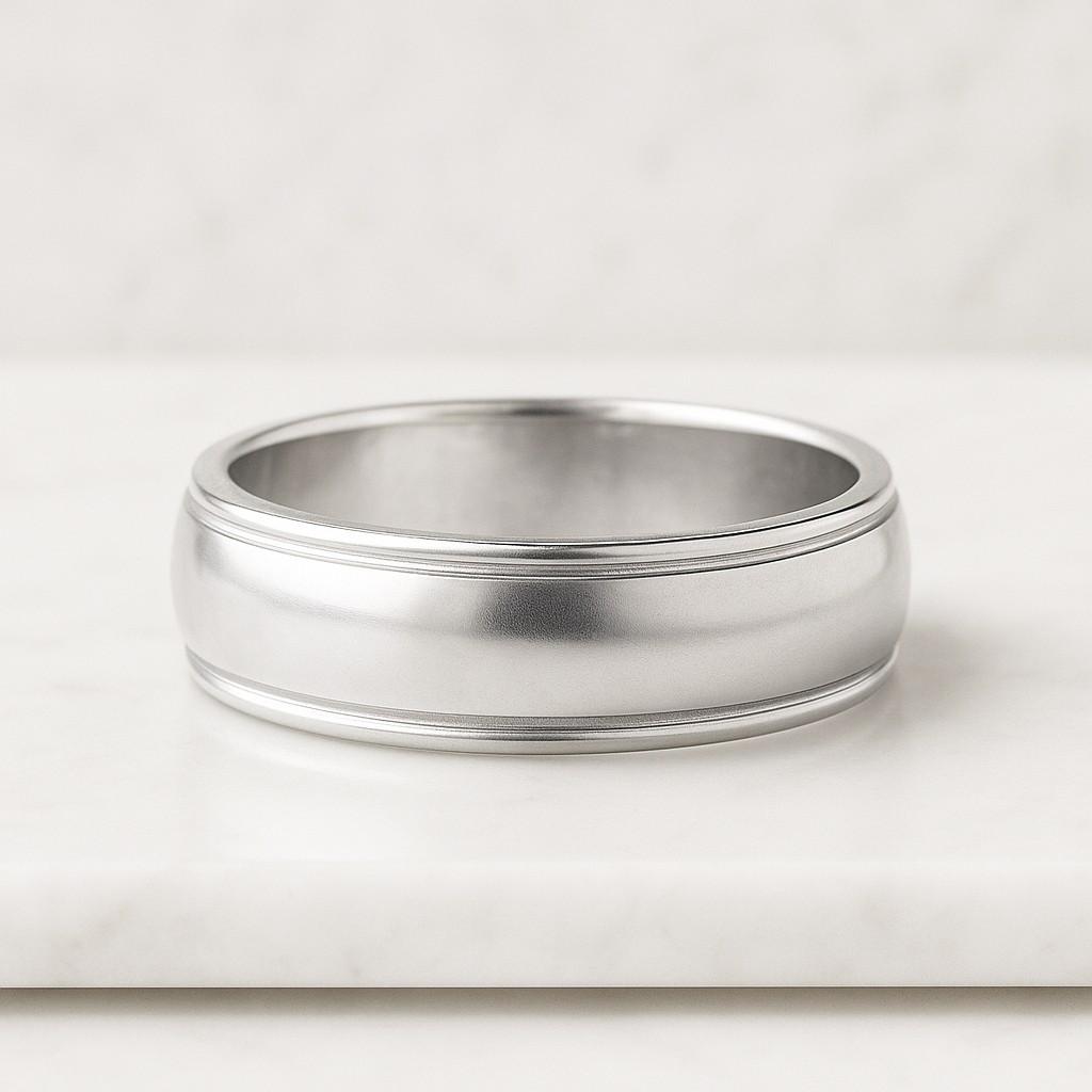 Oval Matching Band for Birthday Gift, Custom ring