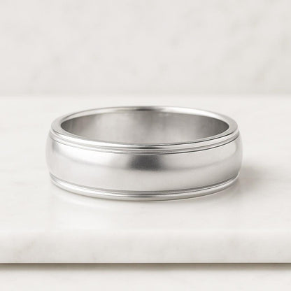 Oval Matching Band for Birthday Gift, Custom ring