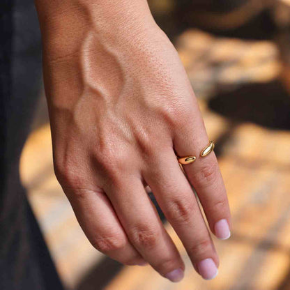 Oval Moissanite Band Open Gap: U Prong Pave Yellow Gold Wedding Ring East West Set Shared Prong
