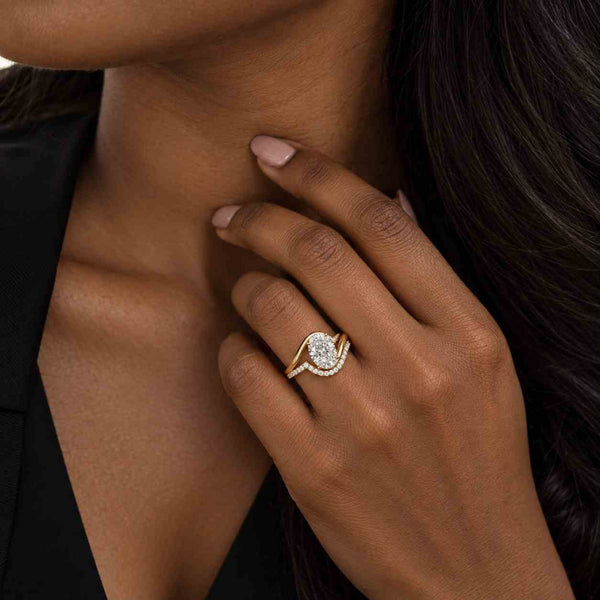 Oval Moissanite Engagement Ring: 14K Rose Gold Three Stone Anniversary Ring