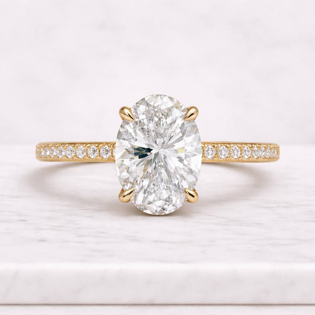oval moissanite engagement ring