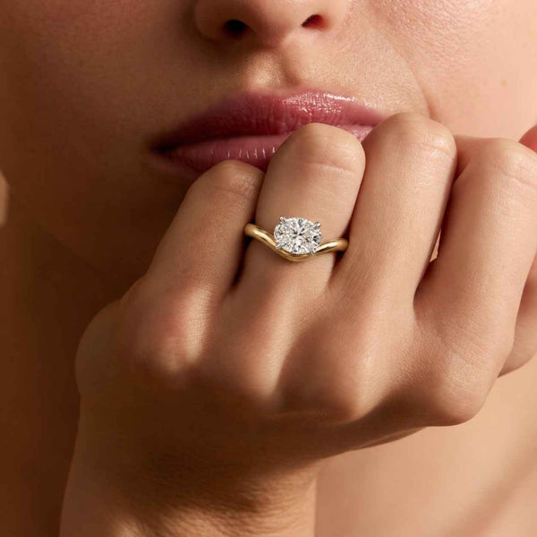 Oval Moissanite Engagement Ring, Lab Grown Diamond Solitaire, Anniversary Gift
