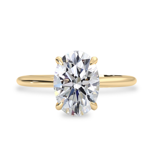 Oval Moissanite Engagement Ring, Oval Diamond Solitaitre Ring, 14k Solid Gold Ring