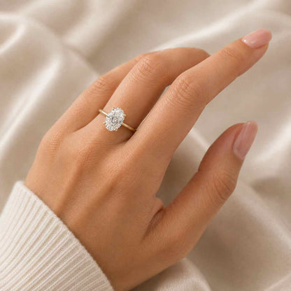 Oval Moissanite Engagement Ring | Solitaire Diamond Stimulant Wedding Ring | Dainty 1.5-3 CT Oval Cut | 14K Gold Promise Ring
