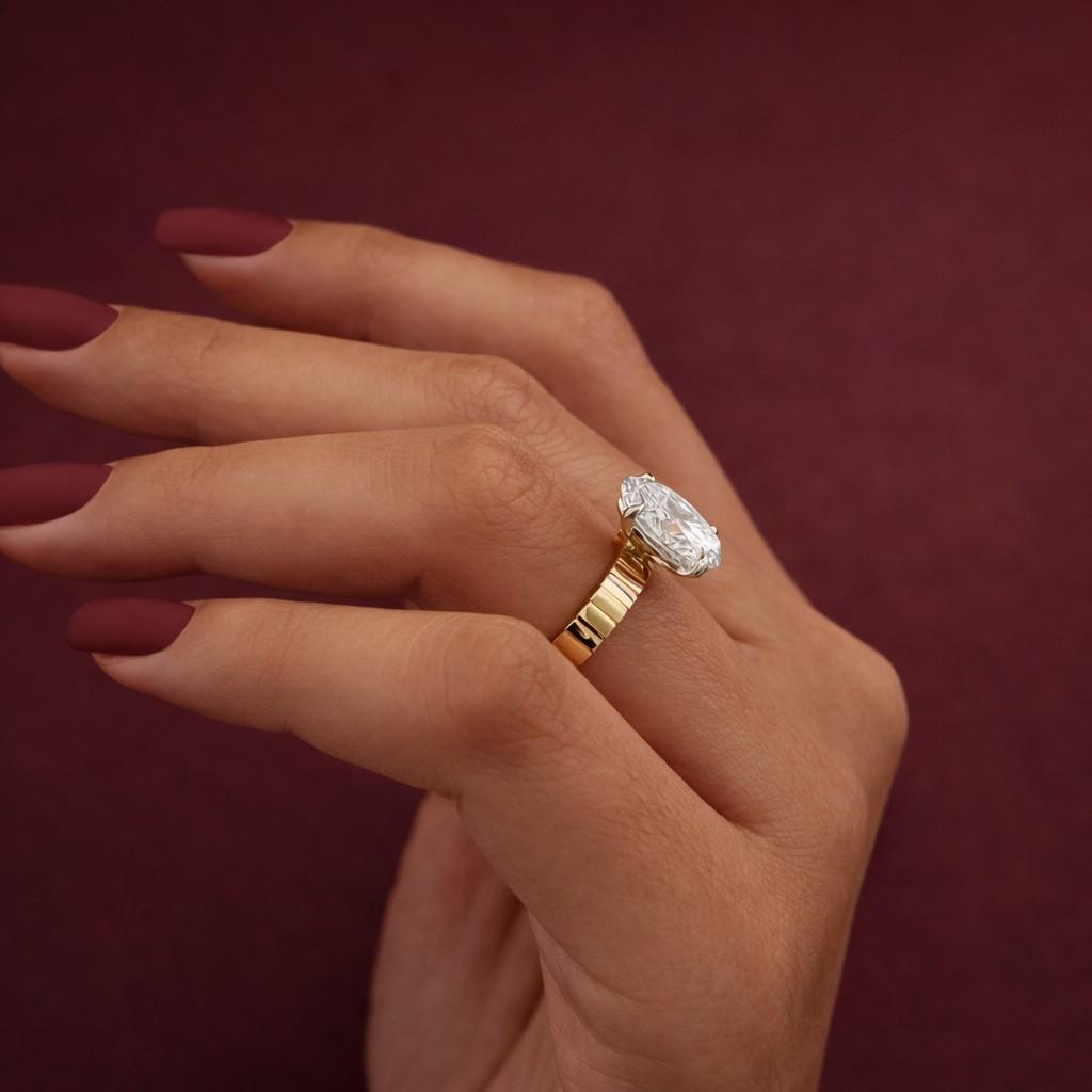oval moissanite engagement ring
