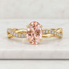 Oval Cut Morganite and Diamond Twisted Engagement Ring