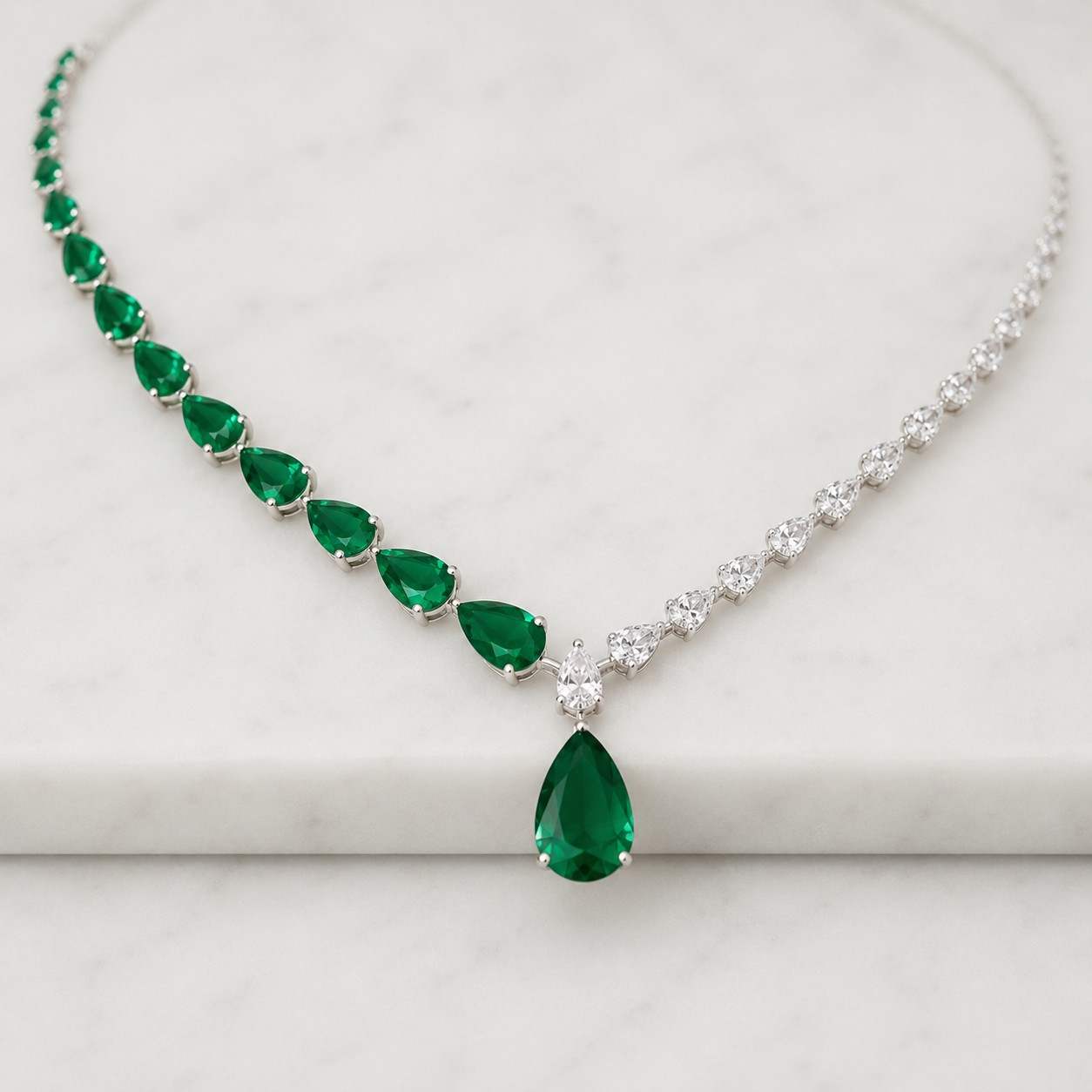 Oval & Round Diamond Halo Solitaire Necklace | IGI Certified Diamonds