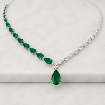 Oval & Round Diamond Halo Solitaire Necklace | IGI Certified Diamonds