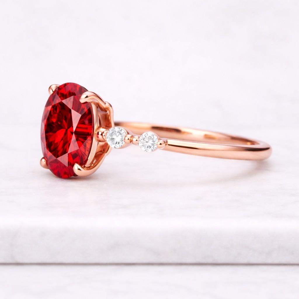Oval Ruby Birthstone Ring