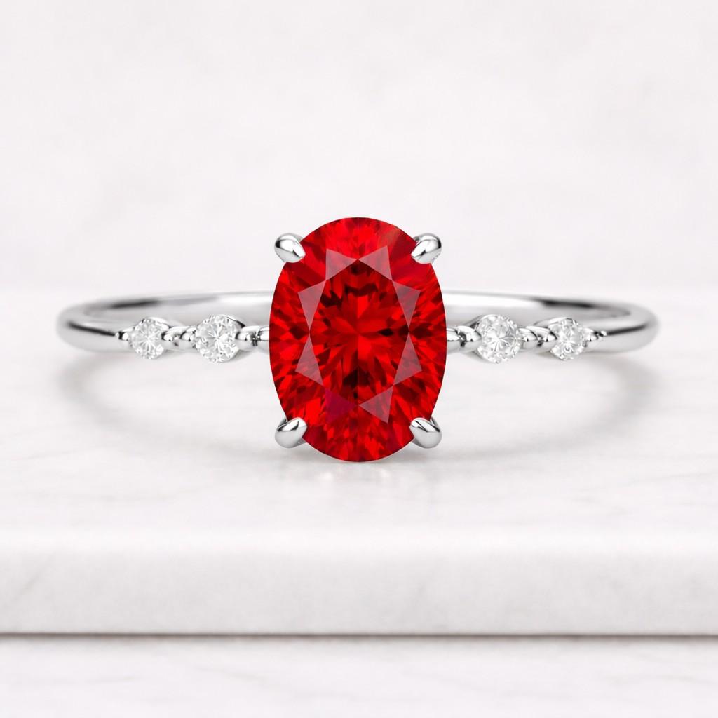 Oval Ruby Engagement Ring