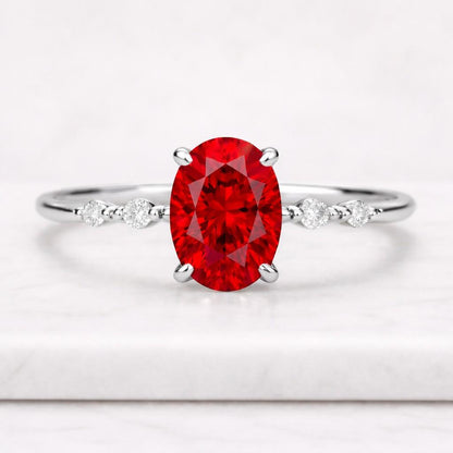 Oval Ruby Engagement Ring