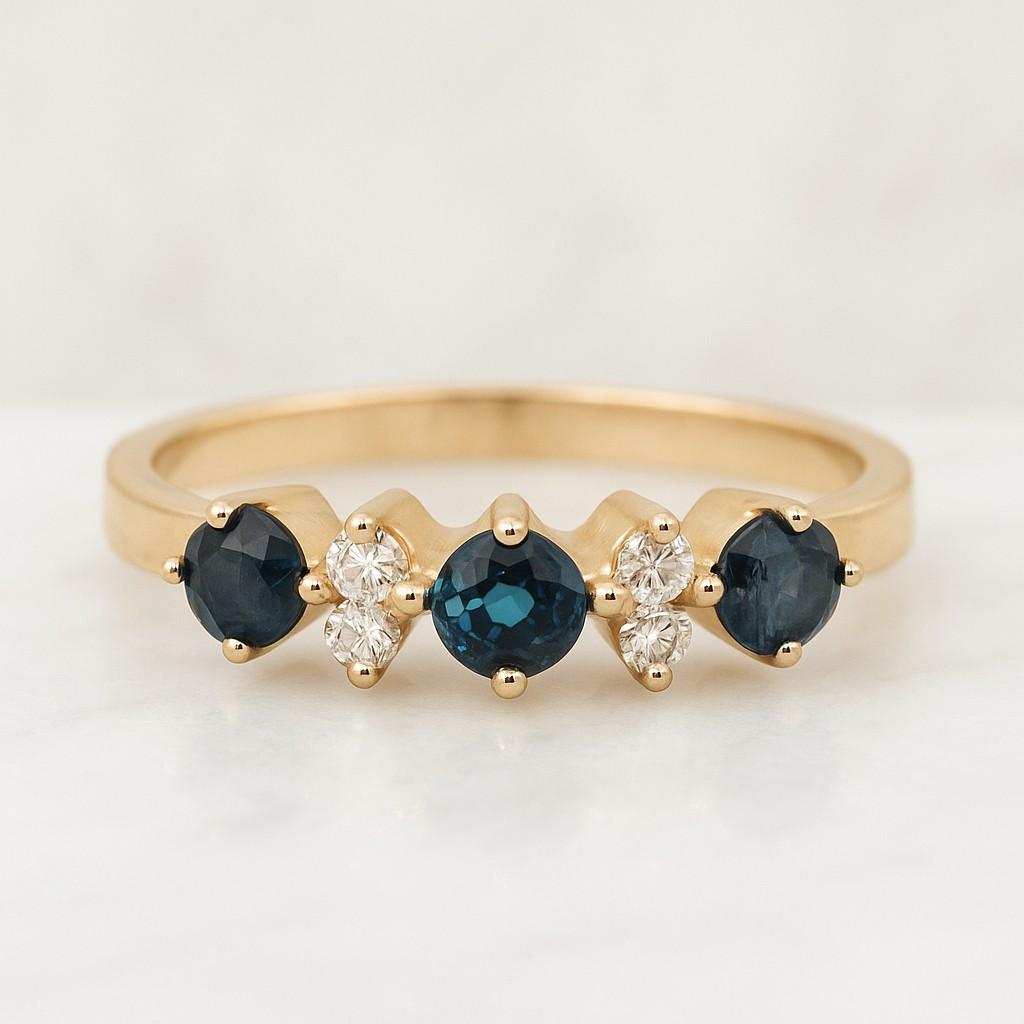 Oval Sapphire Ring Lab Grown Diamond Halo in 14K Solid Gold Large Blue Sapphire Cocktail Ring