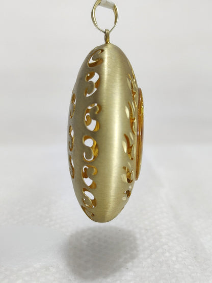 Oval Shape Gold Pendant Charms 