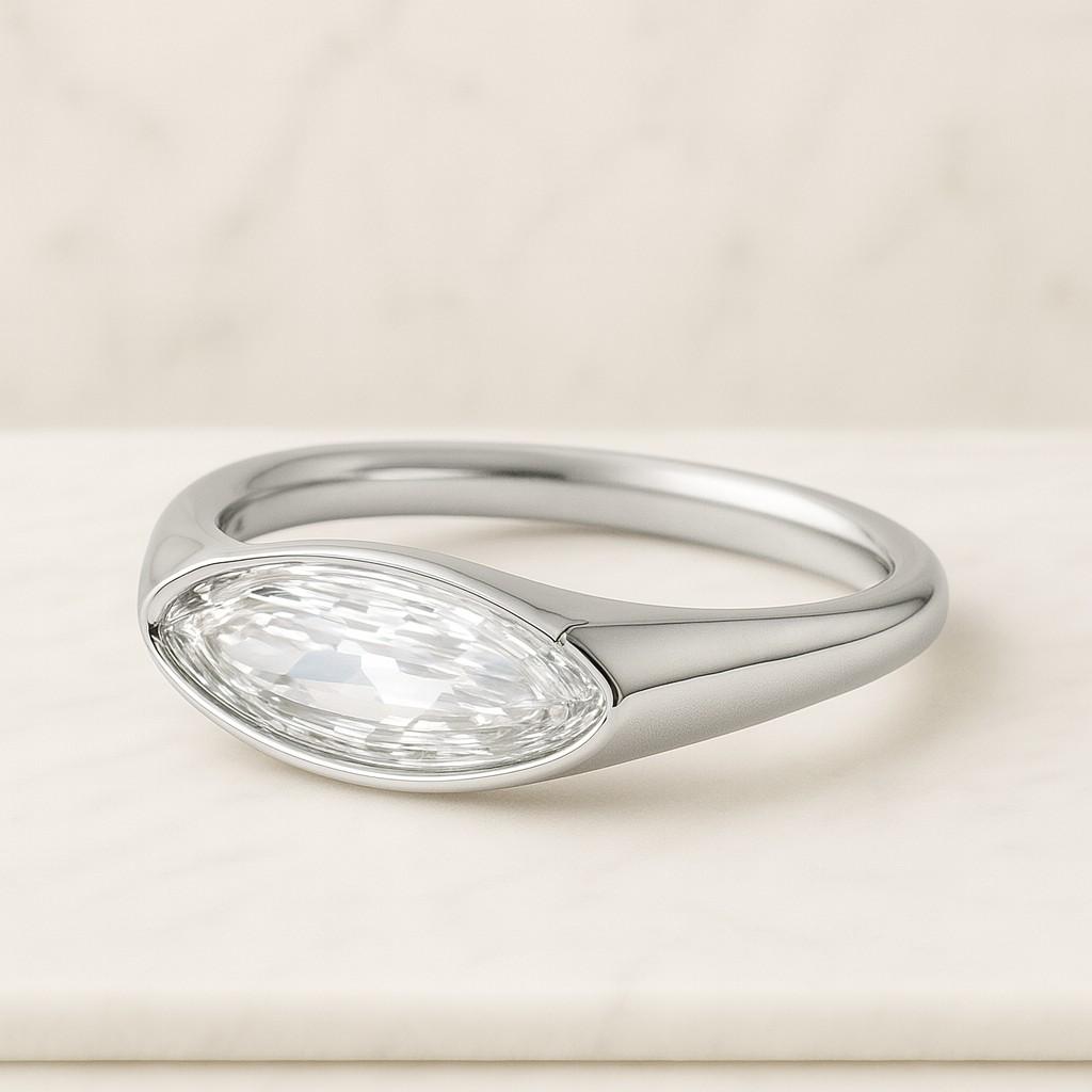 Oval Step Cut Lab Grown Diamond Ring With Graduated Baguette 2.00ct Oval Step Cut Diamond Ring Lab Diamond Engagement Ring Proposal Ring