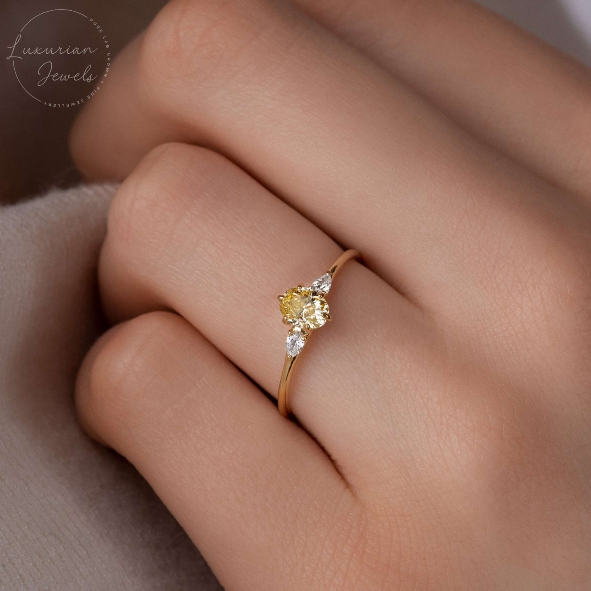 Oval Trilogy Diamond Ring for Her