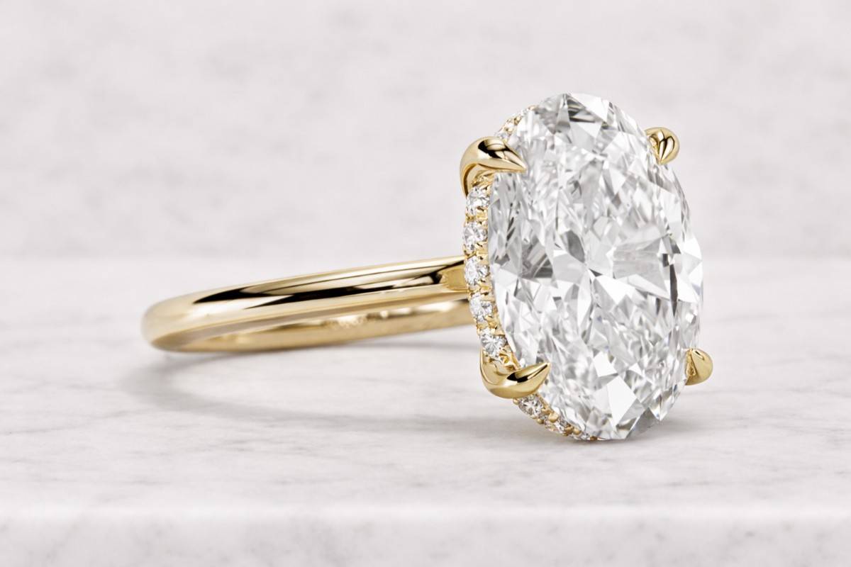 Oval Wedding Ring, 14K Gold Plated Ring Gorgeous Anniversary Rings for Women