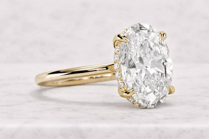 Oval Wedding Ring, 14K Gold Plated Ring Gorgeous Anniversary Rings for Women