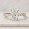 18K Oval Cut Moissanite Pave Engagement Ring For Her