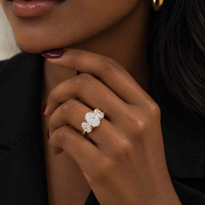 Oval cut  Engagement Ring,2.50 TCW Oval Cut Lab Grown Diamond Ring,Wedding Ring For Women,Trilogy Ring For Her,Anniversary Gift Ring
