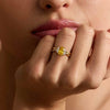 Oval Cut Yellow Sapphire Gemstone And Diamond Twist Ring
