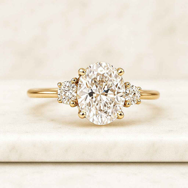 Oval shape moissanite engagement ring celtic style ring vintage round diamond ring rose gold ring women ring anniversary promise ring