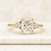 Oval Cut Lab Grown Diamond Three Stone Engagement Ring