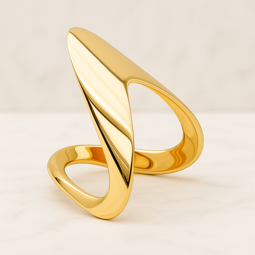 PERIMADE Dainty Ocean Wave Beach Ring Sea Wave Stacking Thin Band Ring