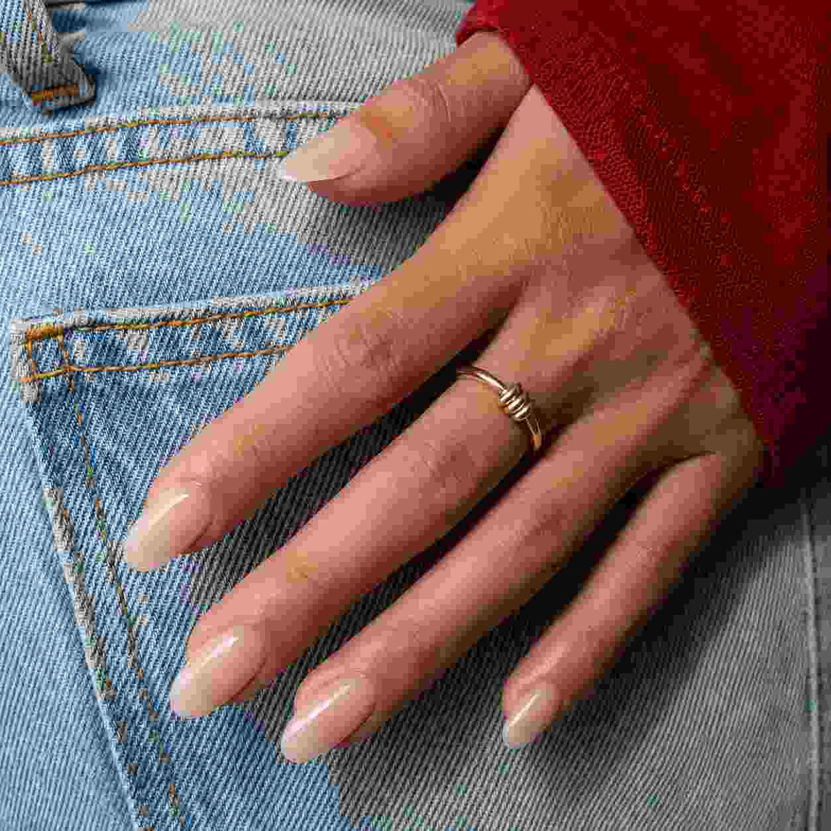perimade gold ocean wave beach ring • dainty sea wave stacking band ring • sterling silver friendship jewelry • trendy best friend gift
