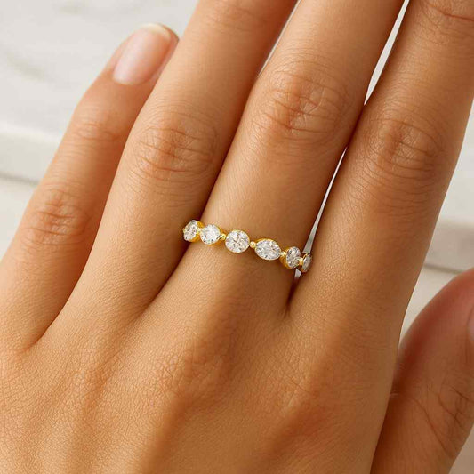 PERIMADE Moissanite Engagement Ring  Six-Prong Solitaire Moissanite Ring    Sterling Silver Wedding Jewelry    Trendy Best Friend Gift
