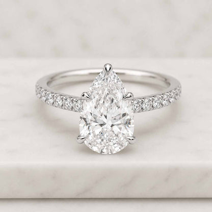 PINK Color Side Diamonds 2.50 Carat Total D Color VVS2 Clarity IGI Certified Oval Lab Grown Three Stone Diamond Engagement Ring 14k Gold
