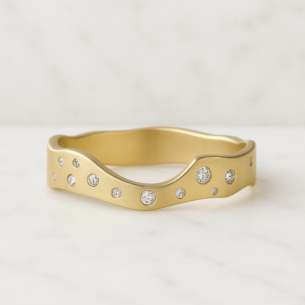 Real Lab Diamond Open Cuff Wedding Ring Thin Open Gap Stacking Ring