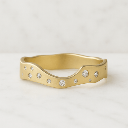 Real Lab Diamond Open Cuff Wedding Ring Thin Open Gap Stacking Ring