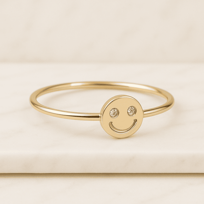 Round Engagement ring Gold Travel ring Unique Silver Promise ring Wedding ring Simulated diamond ring Solitaire diamond ring Gift for her