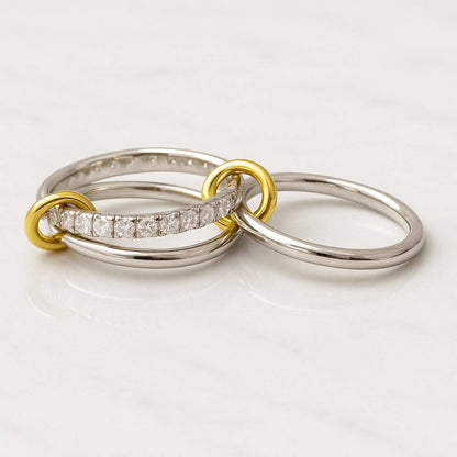 Pave Cable Chain Wedding Band 14K Gold Diamond Link Ring