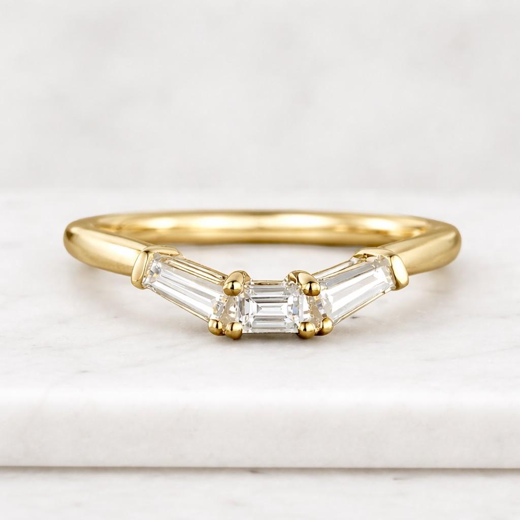  Pave Chevron Stacking Ring Engagement Ring for Wife 