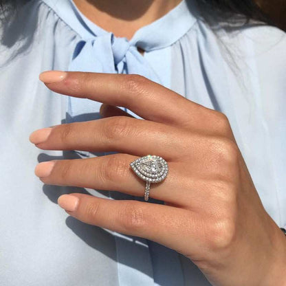 Pave Engagement Ring Prong Set Ring