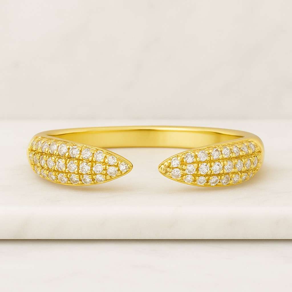 Pave Eternity Cuff Band Stackable Band Gift