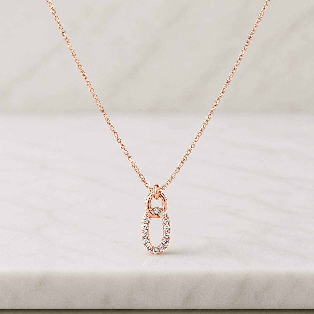 pave linked pendant necklace • interlocking diamond necklace • perfect gift for her • minimalist linked necklace • anniversary g