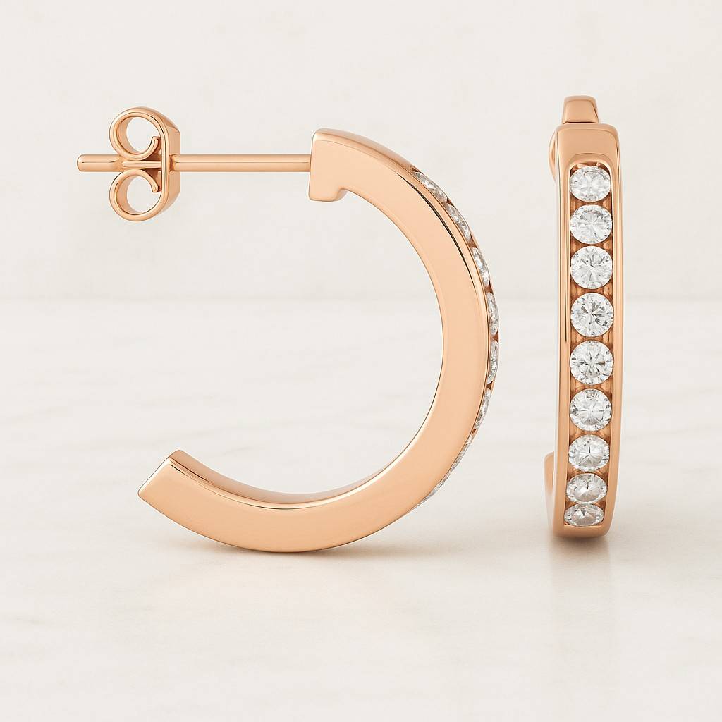 Pave Set Diamond Screw Back Earrings Lab Diamond Studs For Her