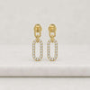 Round Cut Lab Grown Diamond Link Dangle Stud Earrings