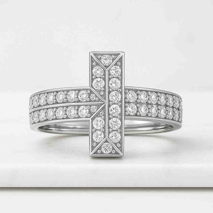 Pave Set Lab Grown Diamond Dainty Wedding Band Minimalist Stacking Ring Gift For He