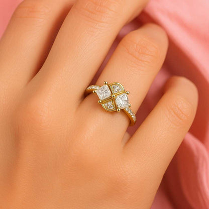 Pave Set Round Diamond Engagement Ring For Wife